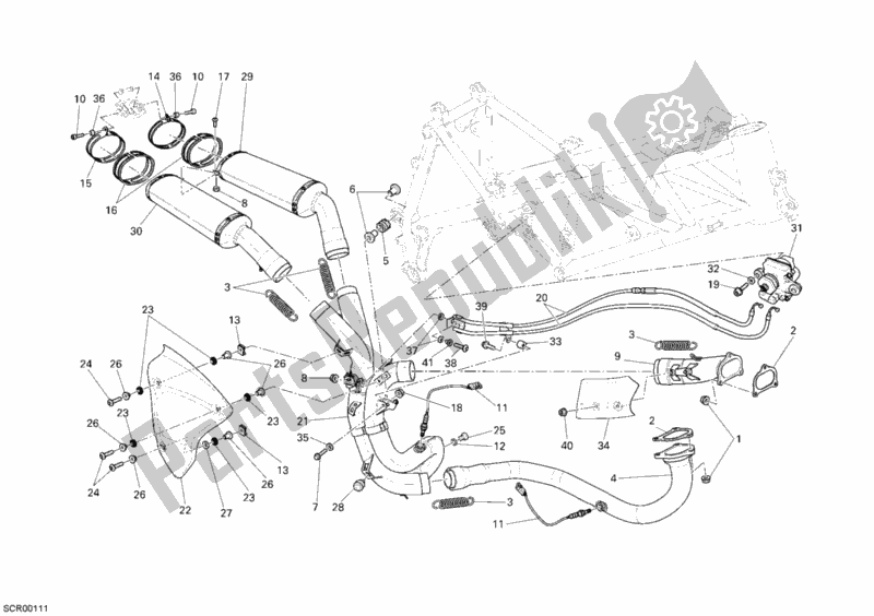 Toutes les pièces pour le Système D'échappement du Ducati Superbike 848 EVO USA 2012